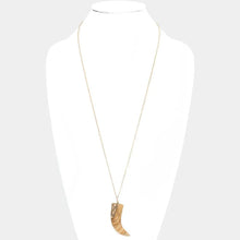 Load image into Gallery viewer, Brown Natural Stone Horn Pendant Long Necklace
