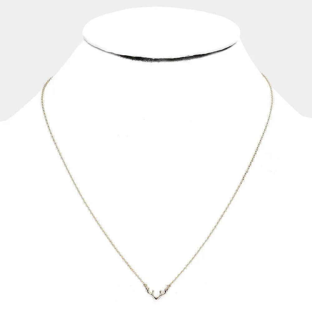 Gold Brass Metal Rudolph Pendant Necklace - Jewelry Store by Erik Rayo