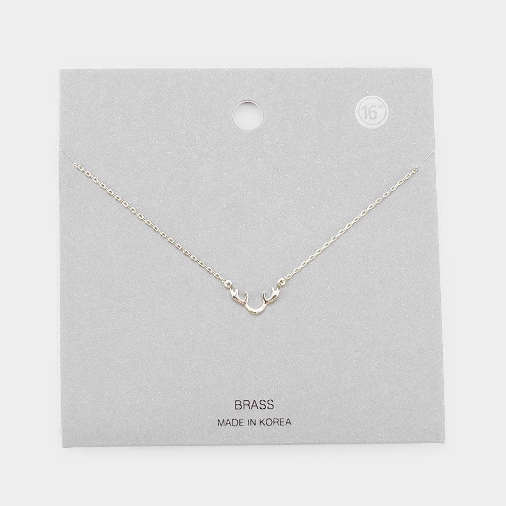 Gold Brass Metal Rudolph Pendant Necklace - Jewelry Store by Erik Rayo