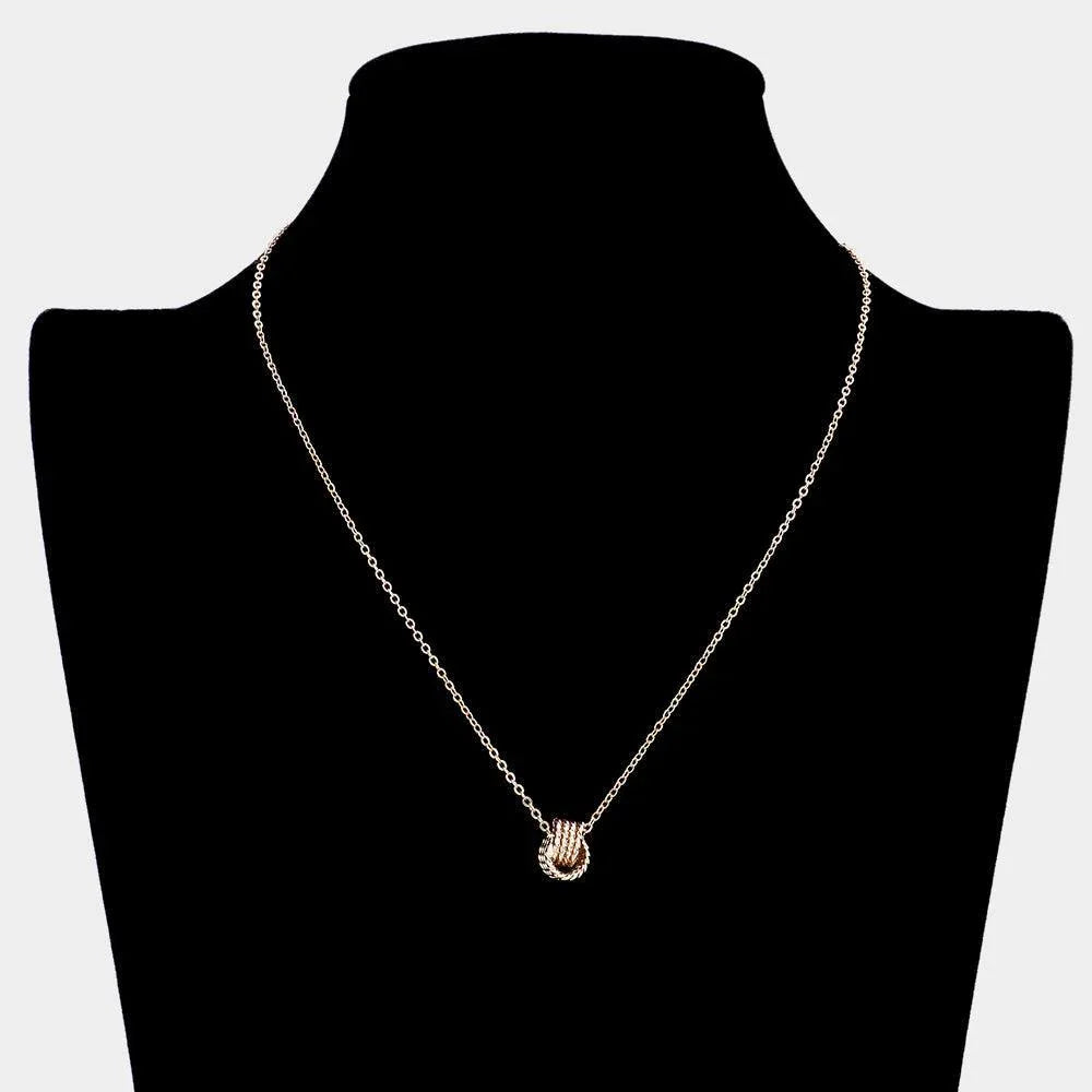 Gold Double Open Metal Circle Link Pendant Necklace - Jewelry Store by Erik Rayo