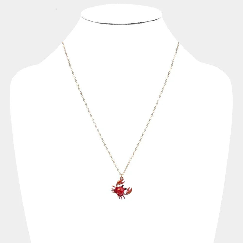 Red Crab Pendant Necklace - Jewelry Store by Erik Rayo