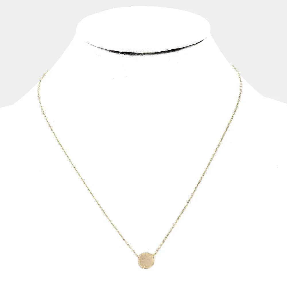 Gold Metal Circle Pendant Necklace - Jewelry Store by Erik Rayo