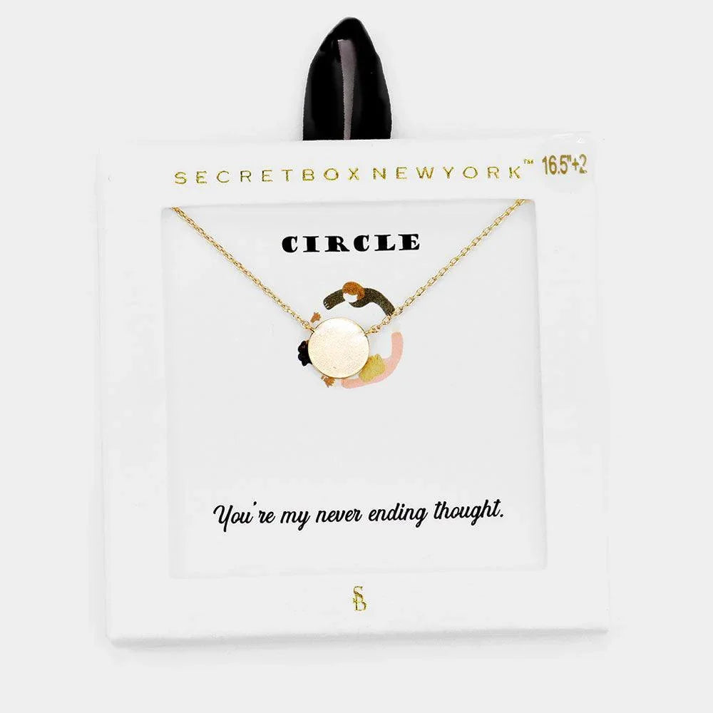 Gold Metal Circle Pendant Necklace - Jewelry Store by Erik Rayo