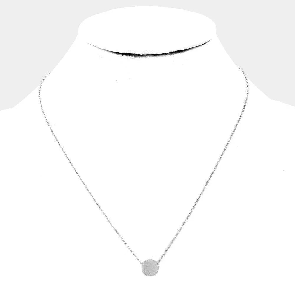 Silver Metal Circle Pendant Necklace - Jewelry Store by Erik Rayo