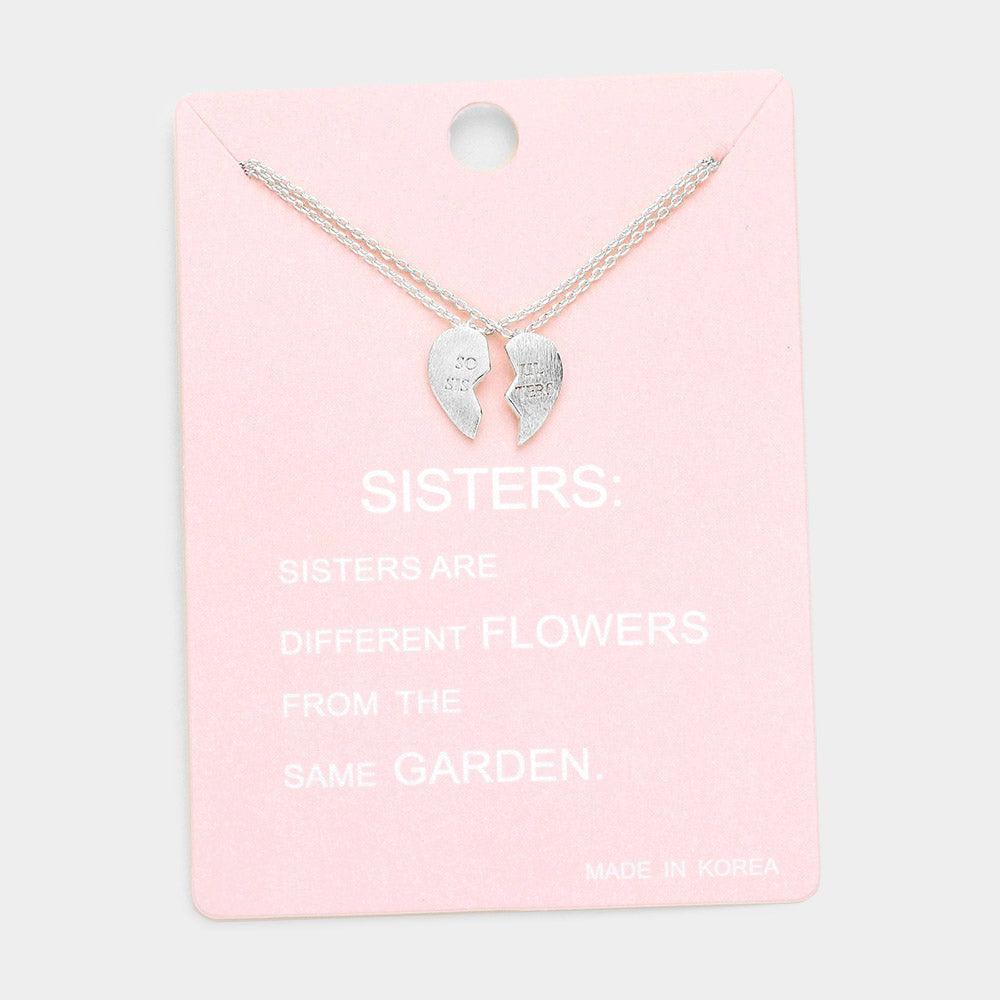 2PCS - Soul Sisters Metal Heart Pendant Necklace - Jewelry Store by Erik Rayo