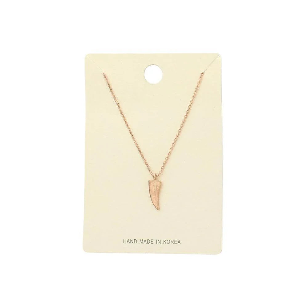 Rose Gold Metal Horn Pendant Necklace - Jewelry Store by Erik Rayo