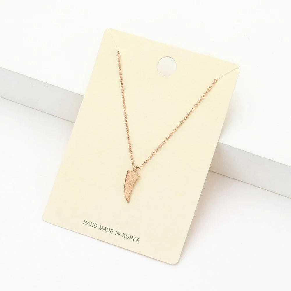 Rose Gold Metal Horn Pendant Necklace - Jewelry Store by Erik Rayo
