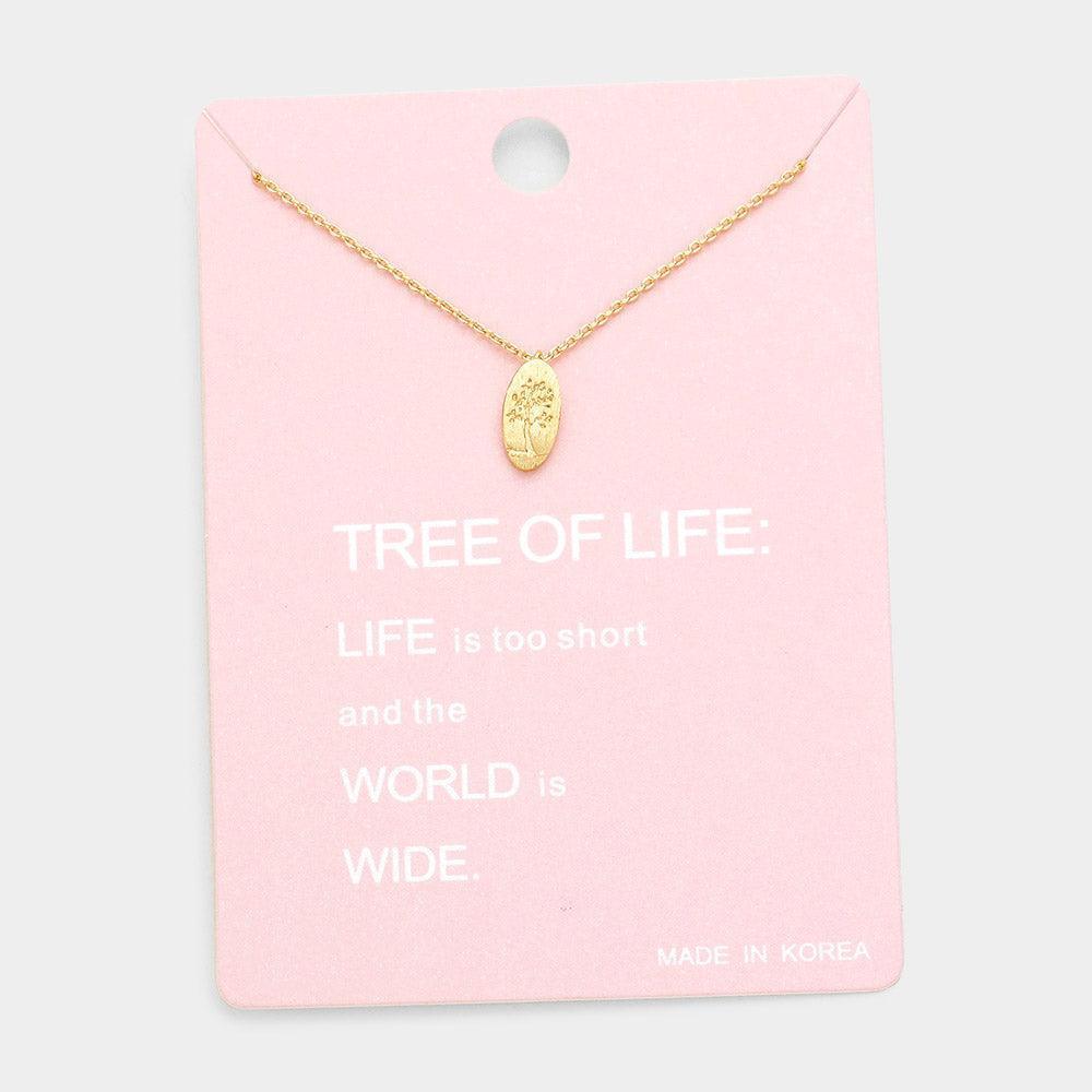 Gold Tree of Life Metal Pendant Necklaces - Jewelry Store by Erik Rayo