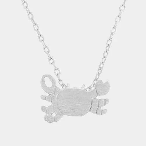 Textured matte metal crab pendant necklace - Jewelry Store by Erik Rayo