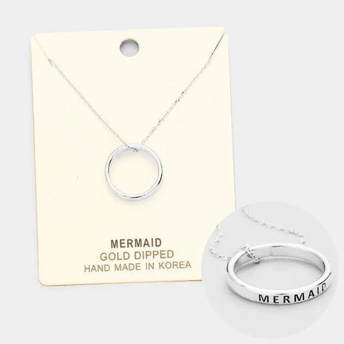 'Mermaid' Gold Dipped Ring Metal Pendant Necklace - Jewelry Store by Erik Rayo
