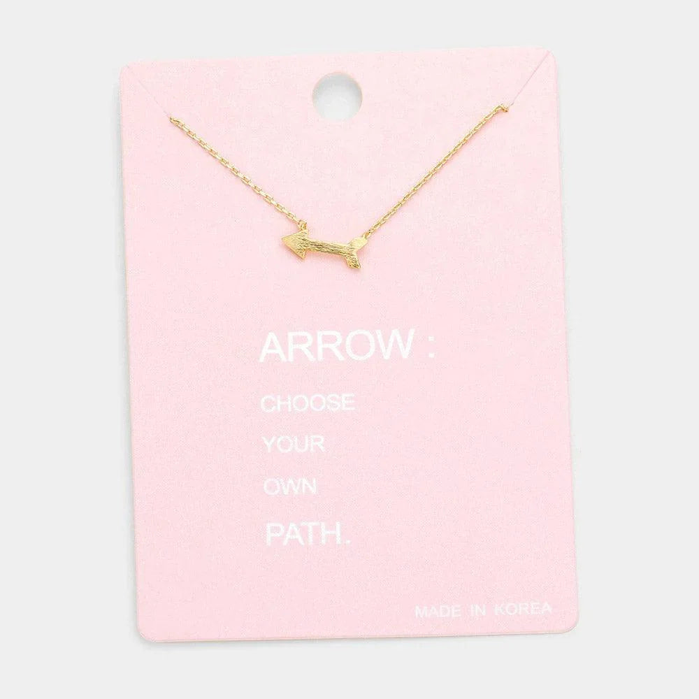 Gold Arrow Metal Pendant Necklaces - Jewelry Store by Erik Rayo