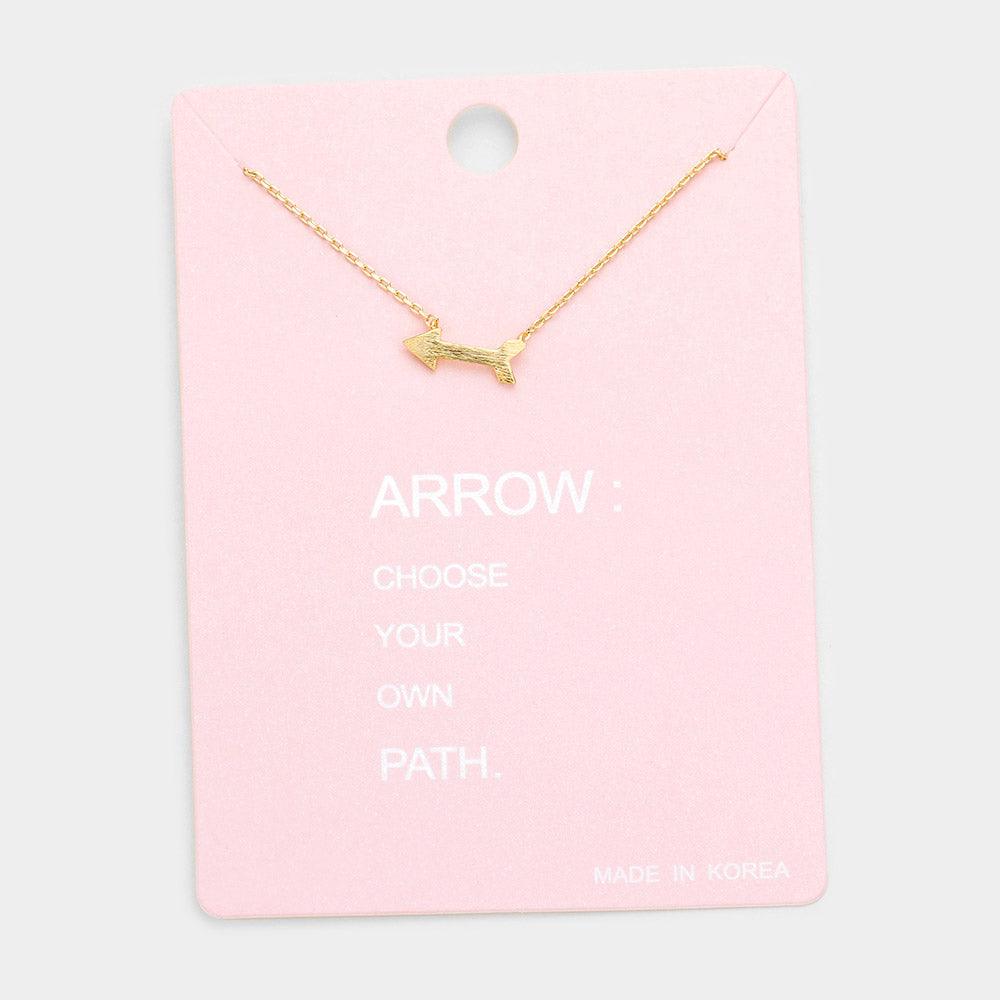 Gold Arrow Metal Pendant Necklaces