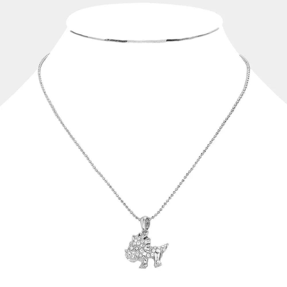 Crystal Pave Rhino Pendant Necklace - Jewelry Store by Erik Rayo