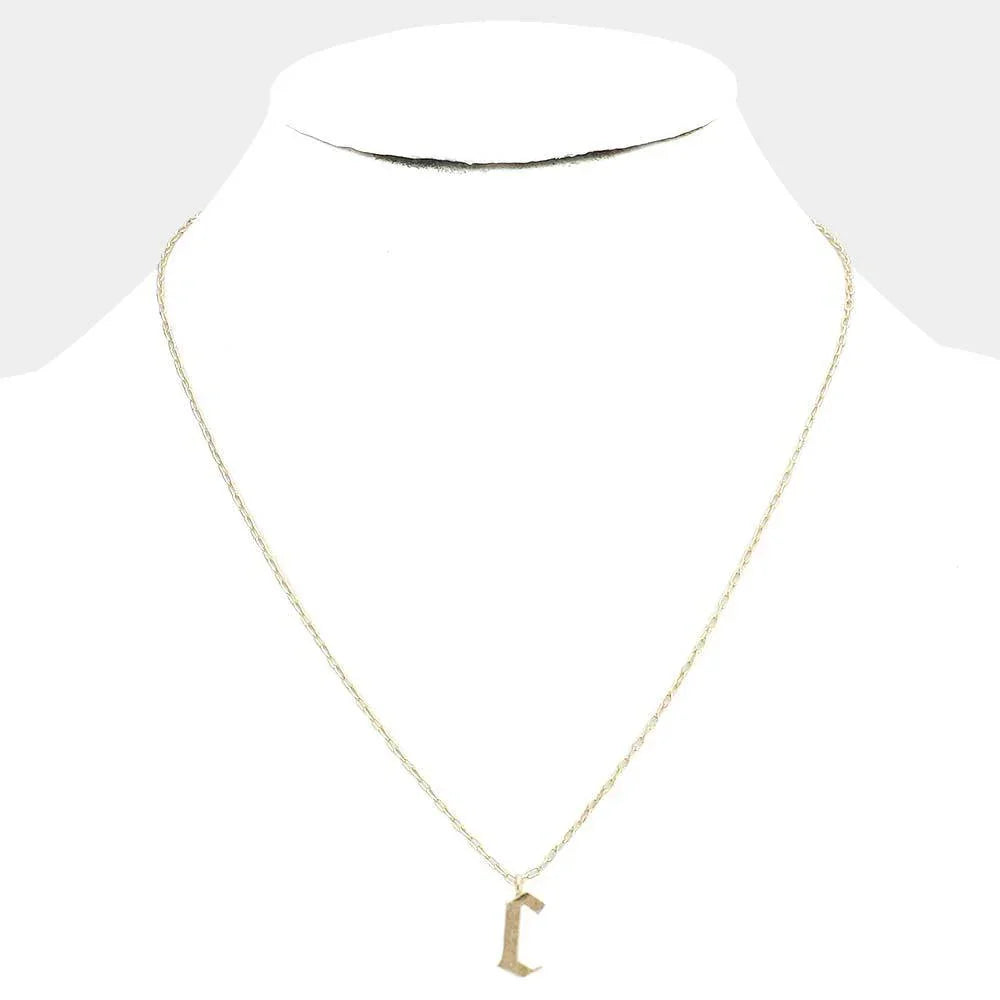 Gold -C- Monogram Metal Pendant Necklace - Jewelry Store by Erik Rayo