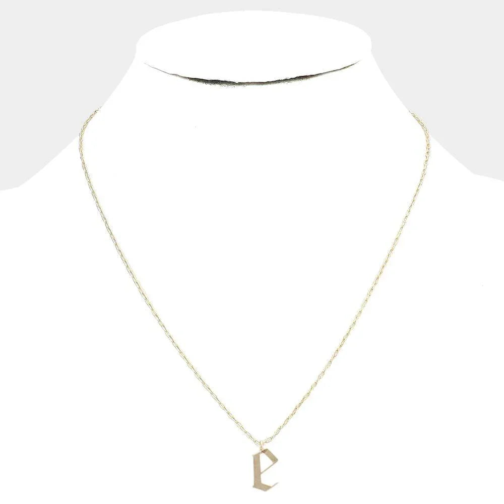 Gold -E- Monogram Metal Pendant Necklace - Jewelry Store by Erik Rayo