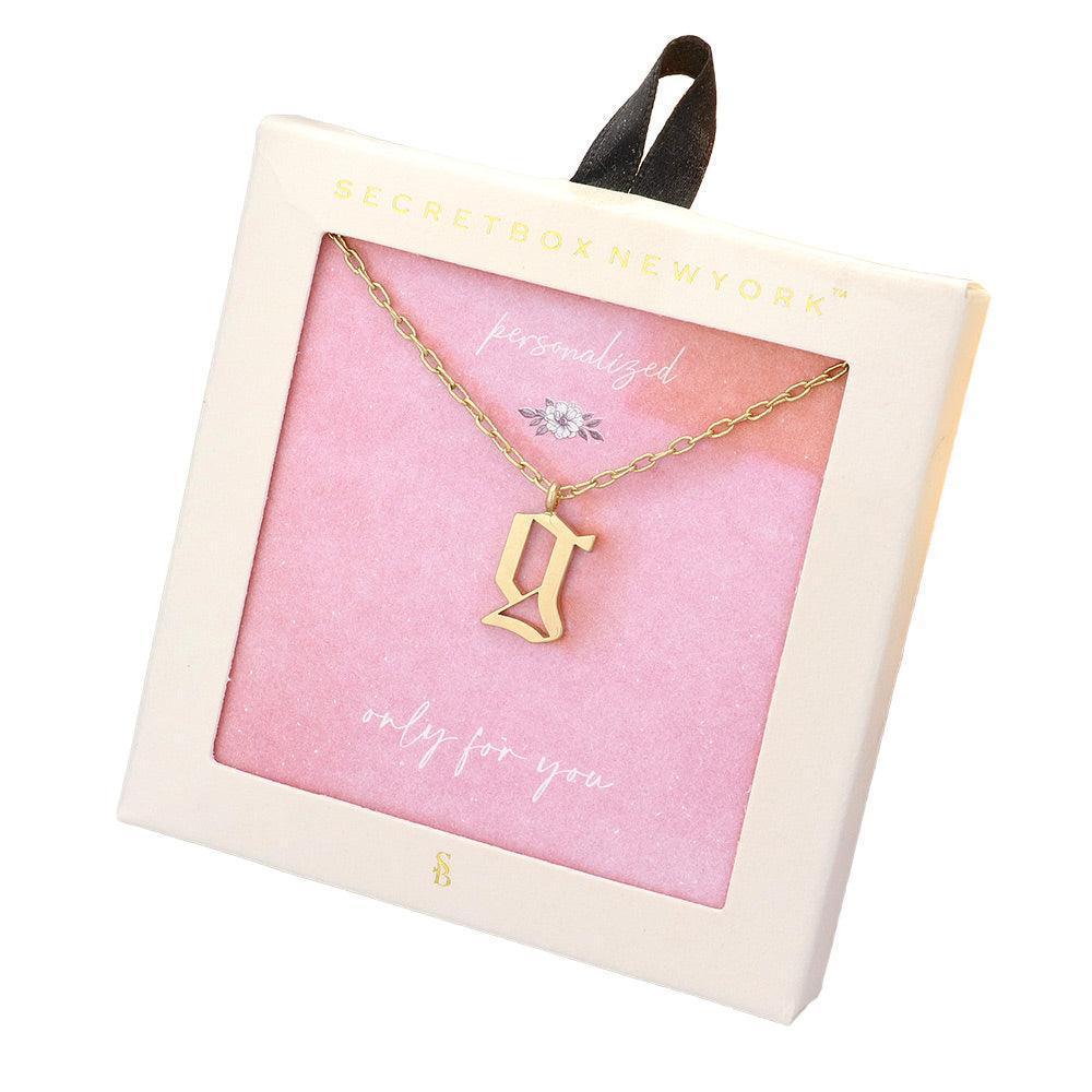Gold -G- Monogram Metal Pendant Necklace - Jewelry Store by Erik Rayo