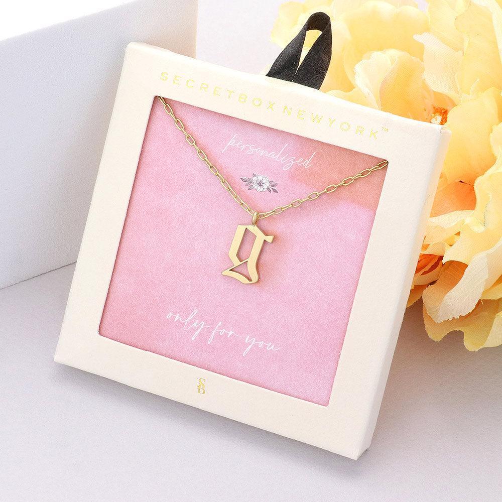 Gold -G- Monogram Metal Pendant Necklace - Jewelry Store by Erik Rayo