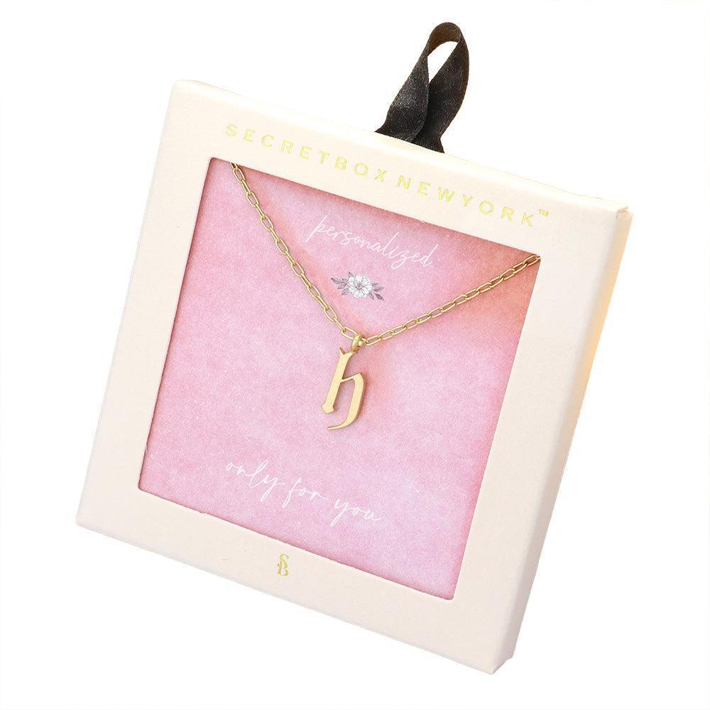 Gold -H- Monogram Metal Pendant Necklace - Jewelry Store by Erik Rayo