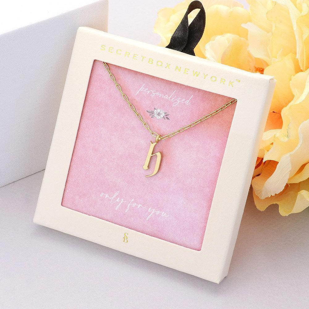 Gold -H- Monogram Metal Pendant Necklace - Jewelry Store by Erik Rayo