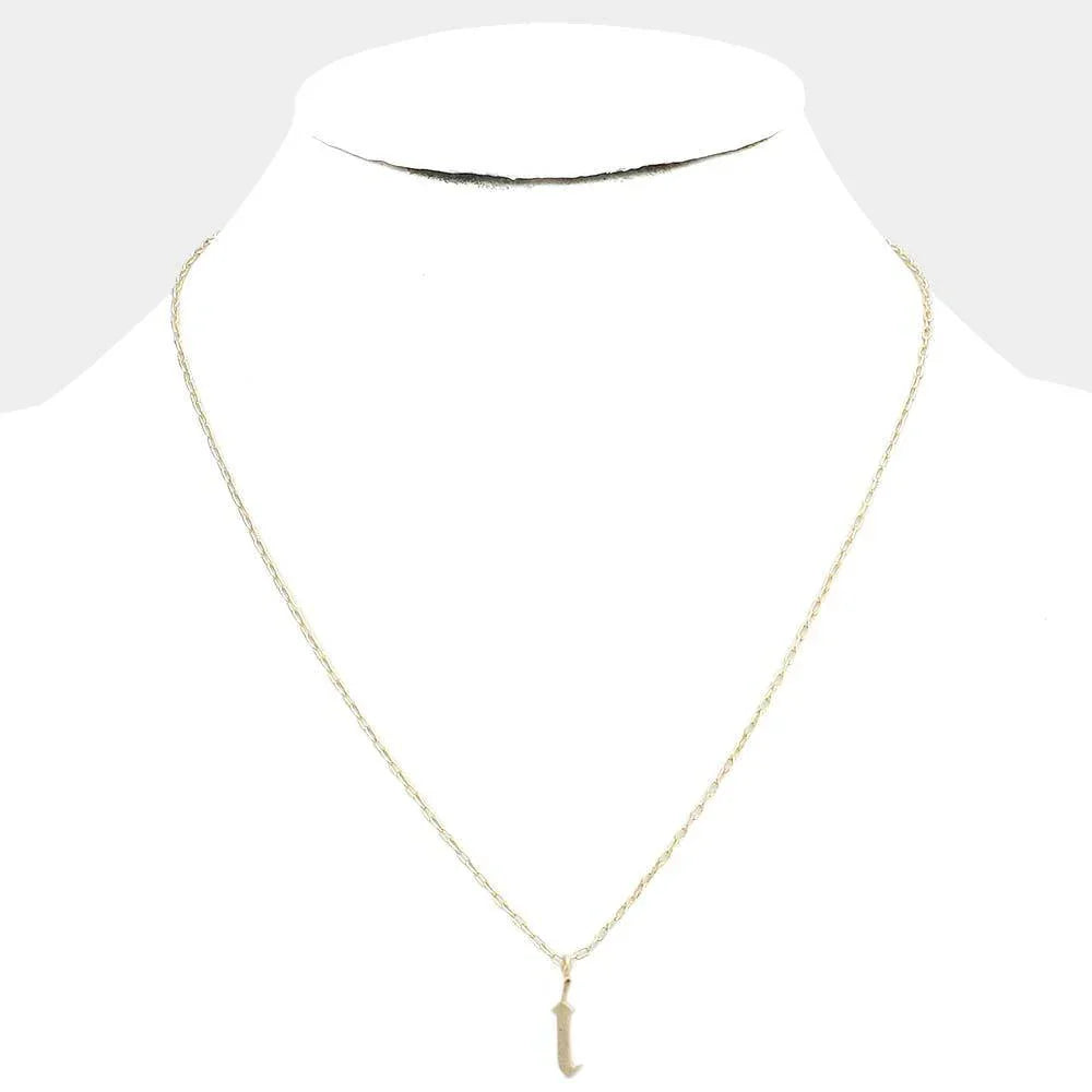 Gold -I- Monogram Metal Pendant Necklace - Jewelry Store by Erik Rayo