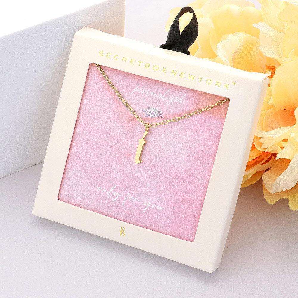 Gold -I- Monogram Metal Pendant Necklace - Jewelry Store by Erik Rayo