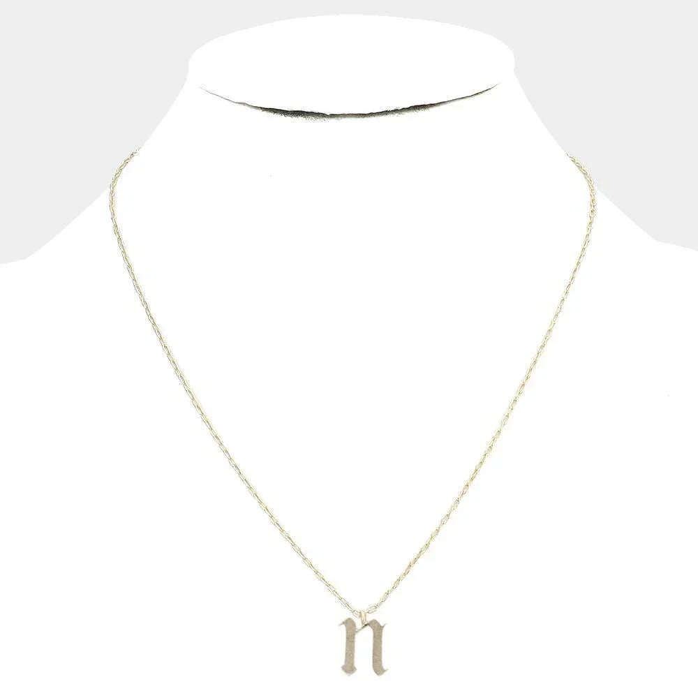 Gold -N- Monogram Metal Pendant Necklace - Jewelry Store by Erik Rayo