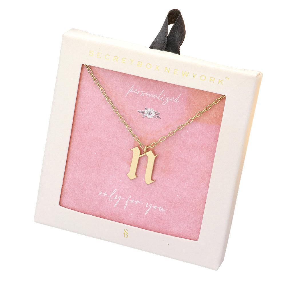 Gold -N- Monogram Metal Pendant Necklace - Jewelry Store by Erik Rayo