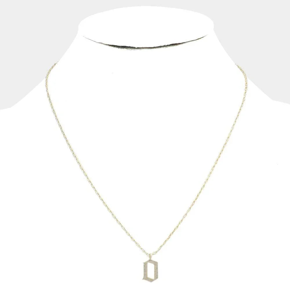 Gold -O- Monogram Metal Pendant Necklace - Jewelry Store by Erik Rayo
