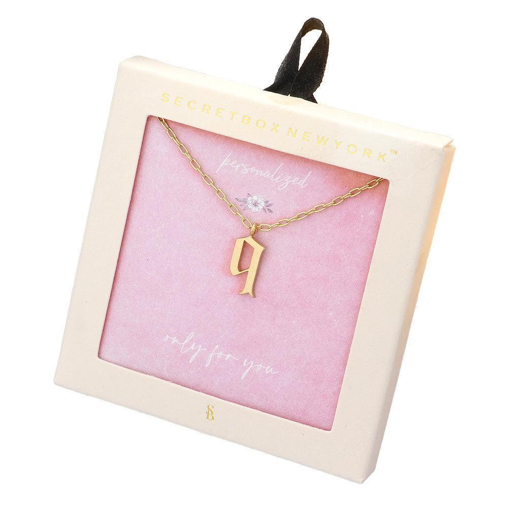 Gold -Q- Monogram Metal Pendant Necklace - Jewelry Store by Erik Rayo