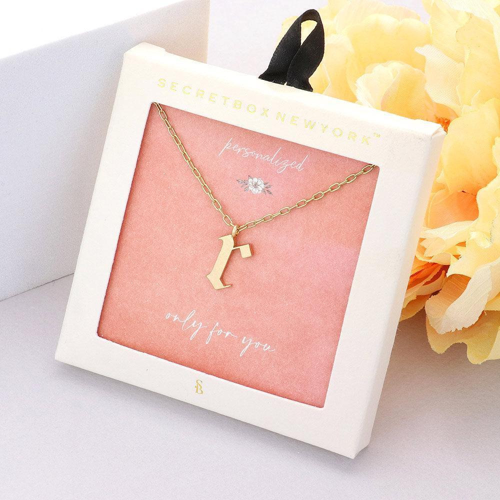Gold -R- Monogram Metal Pendant Necklace - Jewelry Store by Erik Rayo