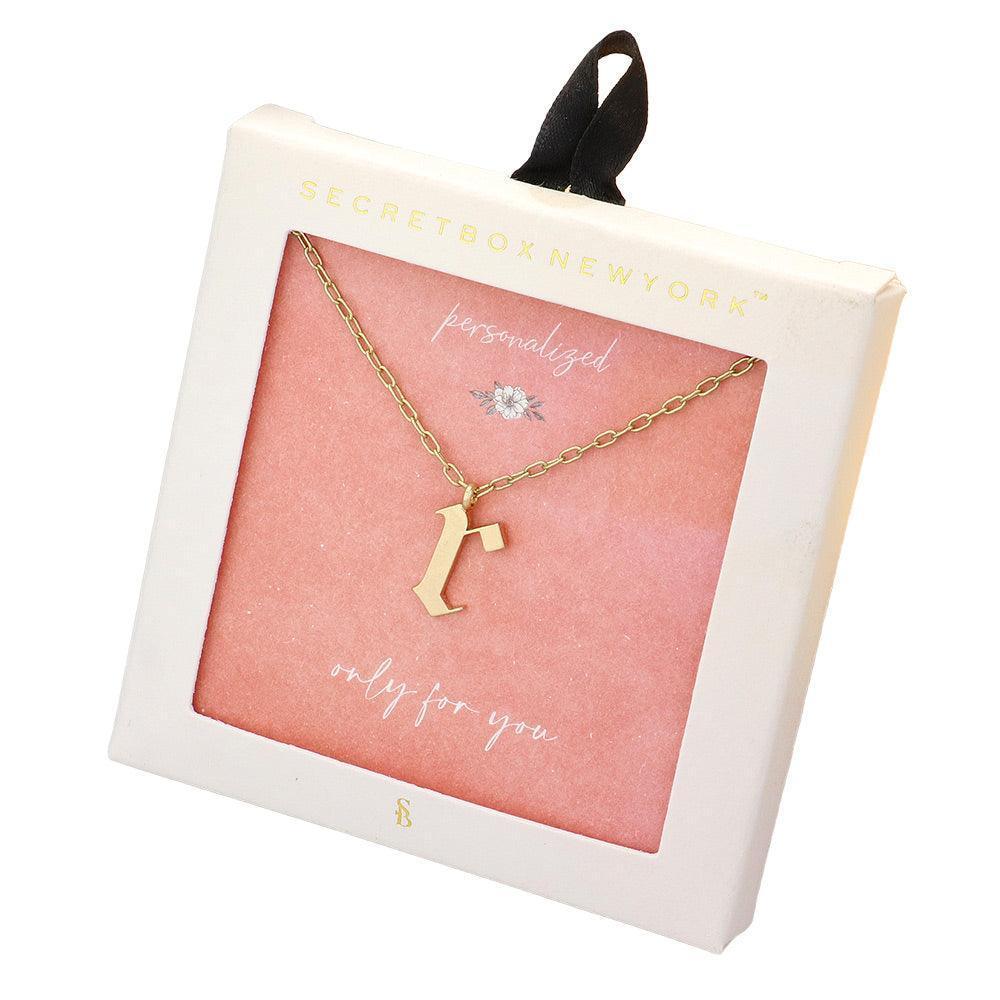 Gold -R- Monogram Metal Pendant Necklace - Jewelry Store by Erik Rayo
