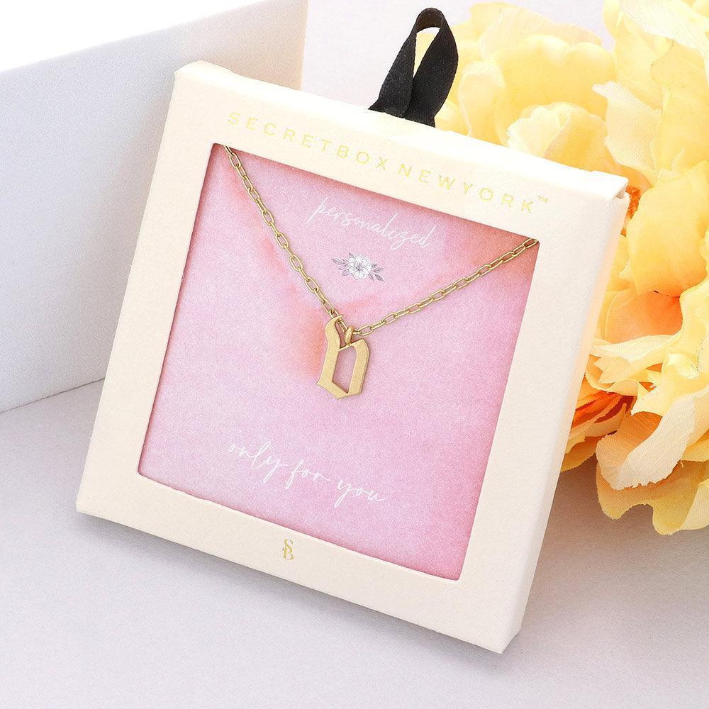 Gold -V- Monogram Metal Pendant Necklace - Jewelry Store by Erik Rayo