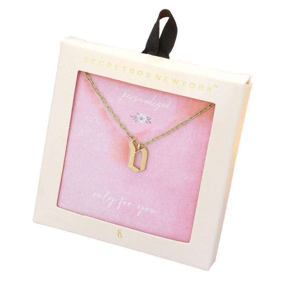 Gold -V- Monogram Metal Pendant Necklace - Jewelry Store by Erik Rayo