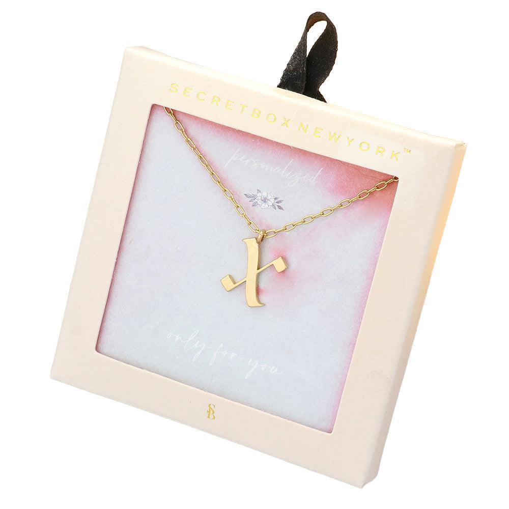 Gold -X- Monogram Metal Pendant Necklace - Jewelry Store by Erik Rayo
