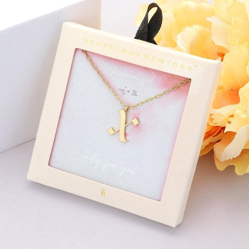 Gold -X- Monogram Metal Pendant Necklace - Jewelry Store by Erik Rayo