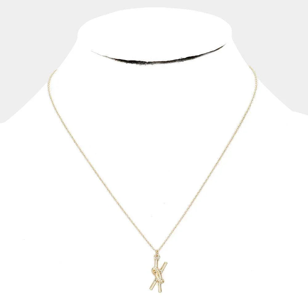 Gold Metal Knot Pendant Necklace - Jewelry Store by Erik Rayo