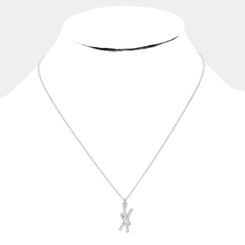 Silver Metal Knot Pendant Necklace - Jewelry Store by Erik Rayo