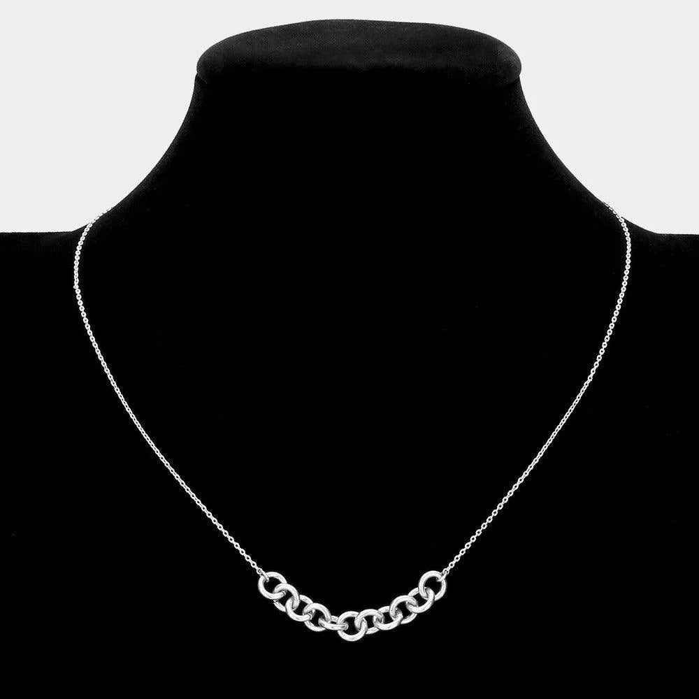 Silver Brass Metal Chain Link Pendant Necklace - Jewelry Store by Erik Rayo