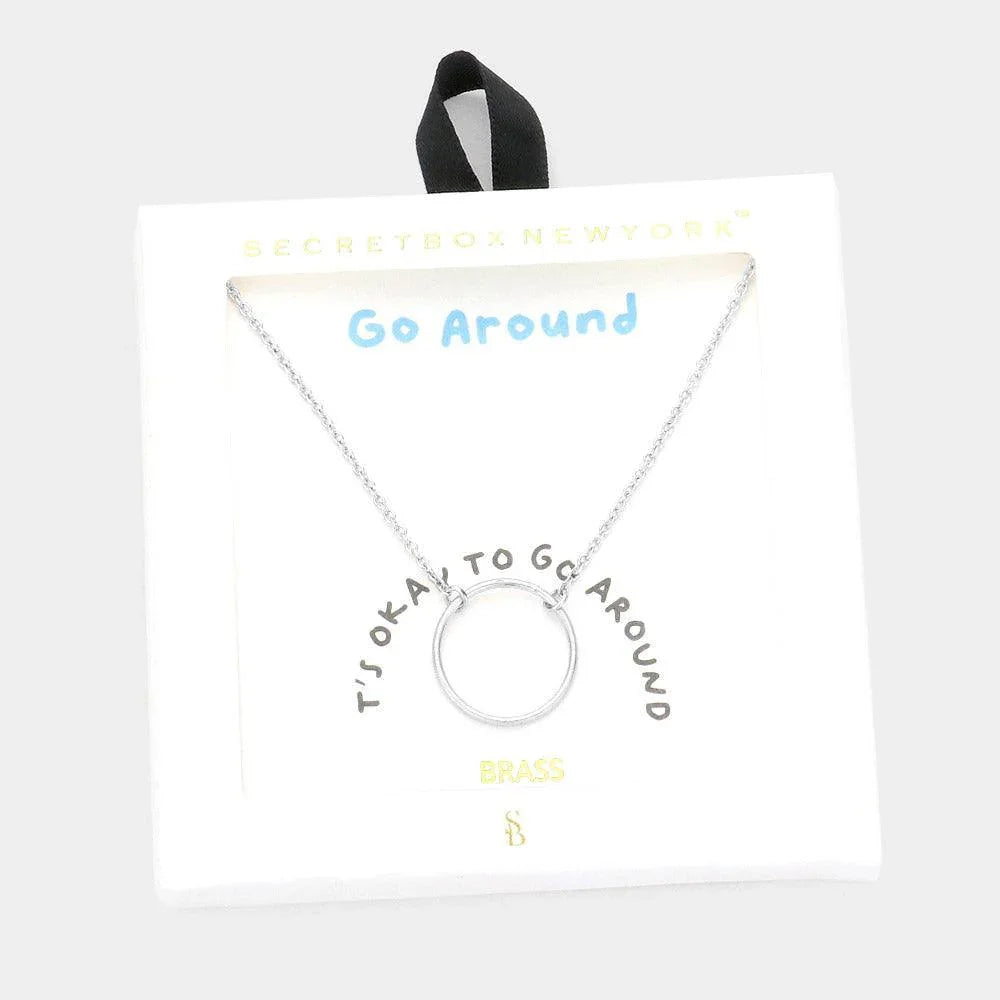 Silver Brass Metal Open Circle Pendant Necklace - Jewelry Store by Erik Rayo