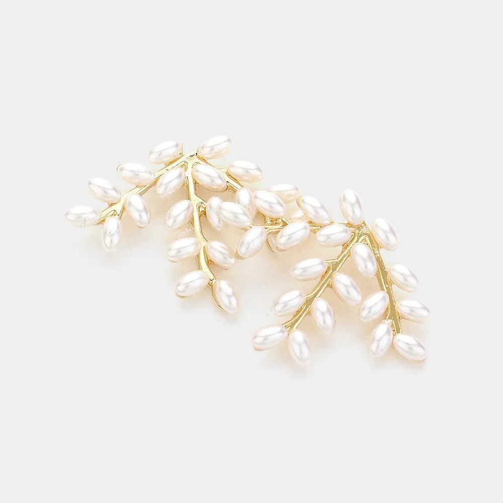 Cream Pearl Vine Earrings - Jewelry Store by Erik Rayo