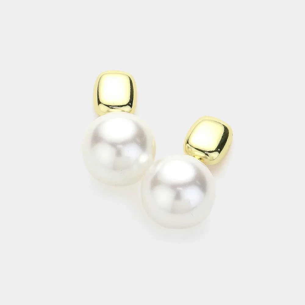 Cream Pearl Pointed Earrings - Jewelry Store by Erik Rayo