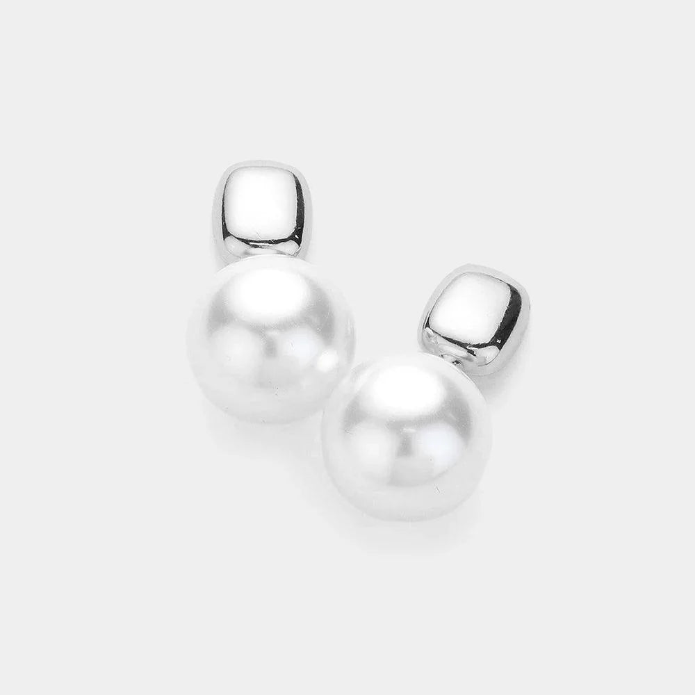 Cream Pearl Pointed Earrings - Jewelry Store by Erik Rayo