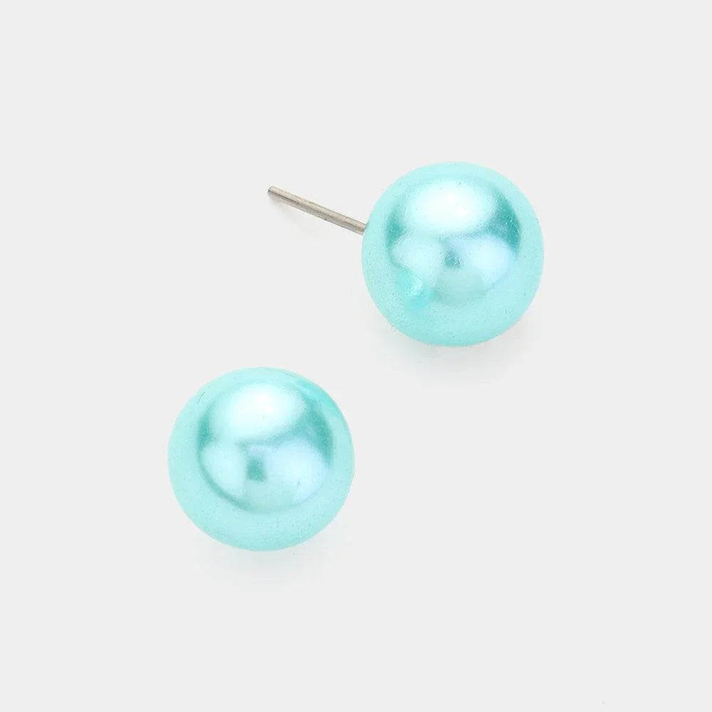 Blue Pearl Stud Earrings - Jewelry Store by Erik Rayo