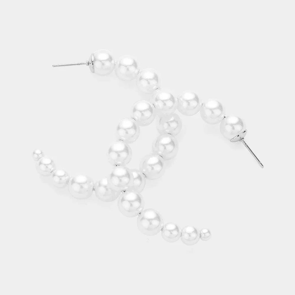 Pearl Hoop Earrings - Jewelry Store by Erik Rayo