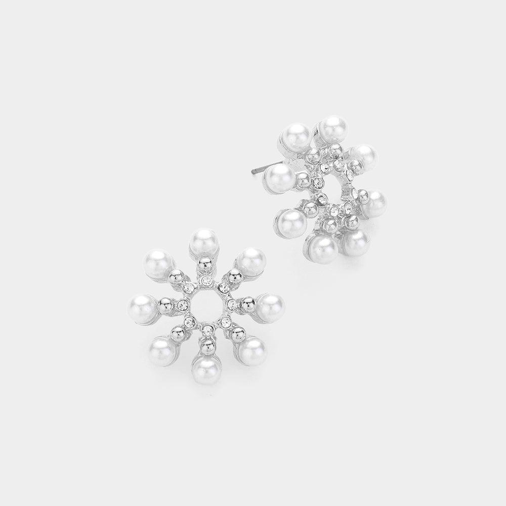 Cream Pearl Starburst Stud Earrings - Jewelry Store by Erik Rayo