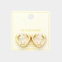 Load image into Gallery viewer, Gold 14K Gold Dipped Love Pearl Huggie Earrings
