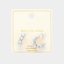 Load image into Gallery viewer, Silver White Gold Dipped Pearl Hoop Earrings
