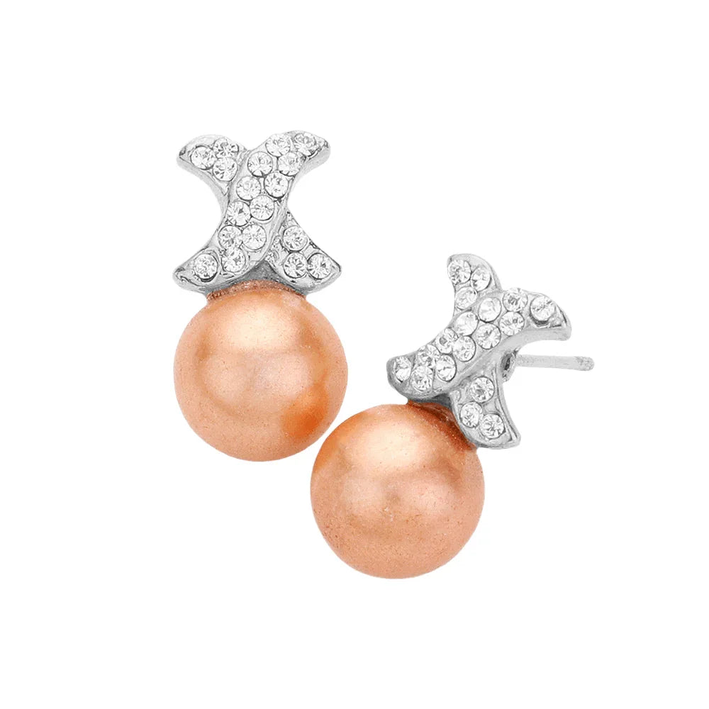 Clear Pearl Genuine Crystal Earrings - Jewelry Store by Erik Rayo