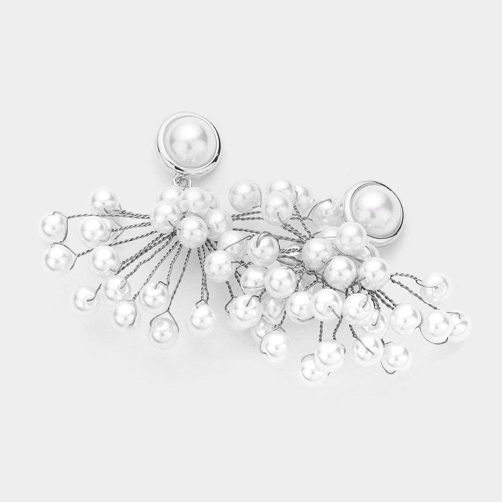 Pearl Cluster Dangle Earrings - Jewelry Store by Erik Rayo
