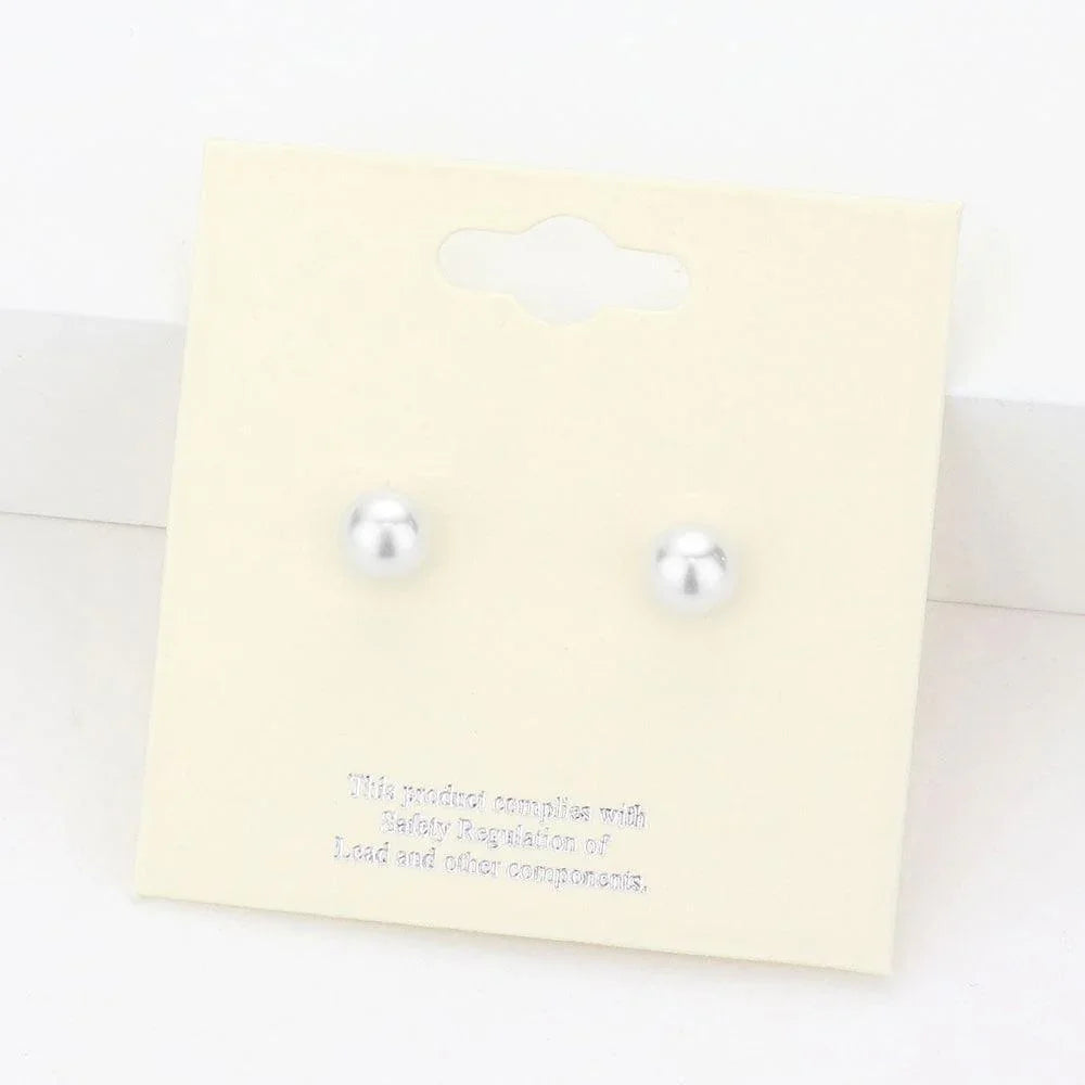 White 6mm Pearl stud earrings - Jewelry Store by Erik Rayo